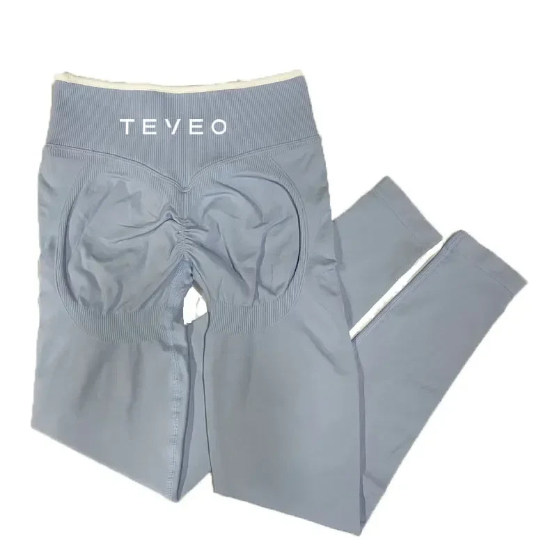 TEVEO Women's Sports Yoga Shorts Fitness Cycling Elastic Sports Pants Ignite Sculpt Scrunch Short Yoga Bra Set