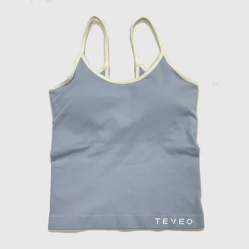 TEVEO Women's Sports Yoga Shorts Fitness Cycling Elastic Sports Pants Ignite Sculpt Scrunch Short Yoga Bra Set