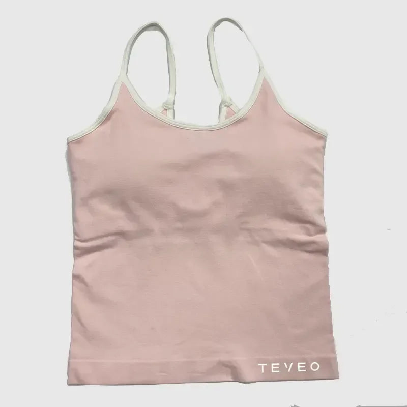 TEVEO Women's Sports Yoga Shorts Fitness Cycling Elastic Sports Pants Ignite Sculpt Scrunch Short Yoga Bra Set