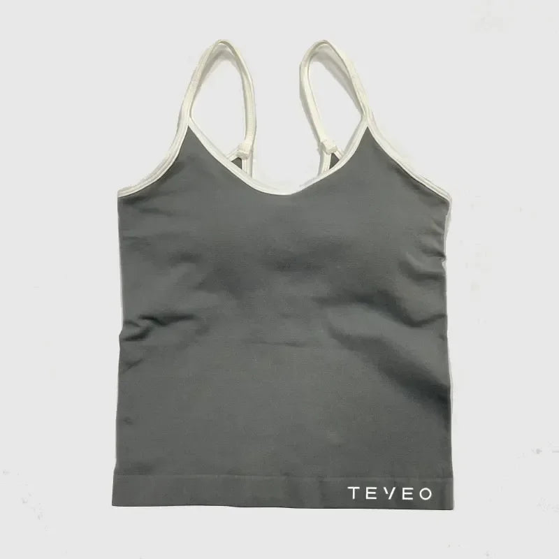 TEVEO Women's Sports Yoga Shorts Fitness Cycling Elastic Sports Pants Ignite Sculpt Scrunch Short Yoga Bra Set