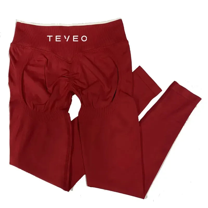 TEVEO Women's Sports Yoga Shorts Fitness Cycling Elastic Sports Pants Ignite Sculpt Scrunch Short Yoga Bra Set