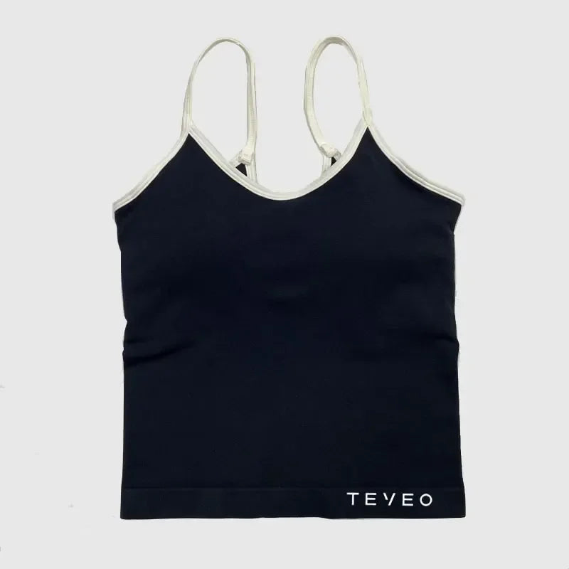 TEVEO Women's Sports Yoga Shorts Fitness Cycling Elastic Sports Pants Ignite Sculpt Scrunch Short Yoga Bra Set