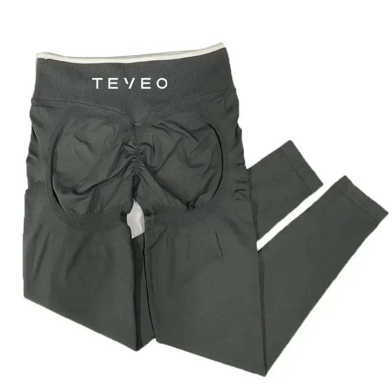 TEVEO Women's Sports Yoga Shorts Fitness Cycling Elastic Sports Pants Ignite Sculpt Scrunch Short Yoga Bra Set