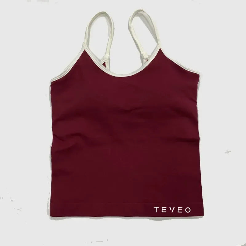 TEVEO Women's Sports Yoga Shorts Fitness Cycling Elastic Sports Pants Ignite Sculpt Scrunch Short Yoga Bra Set